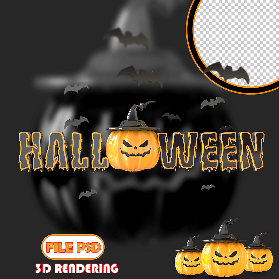 Texto 3D Halloween Dia Das Bruxas PSD