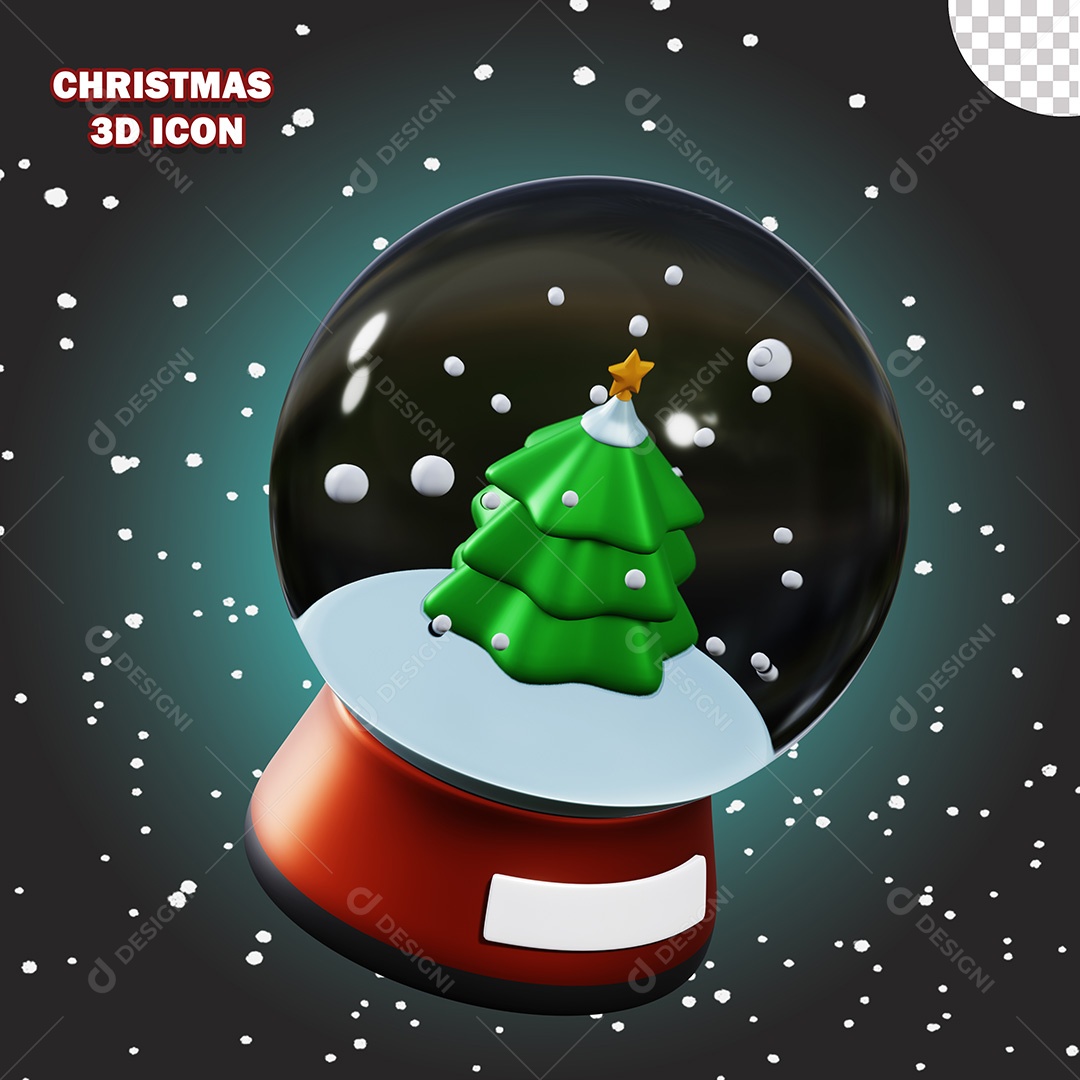 Ícone de Natal Bola de Natal 3D PSD Para Composição