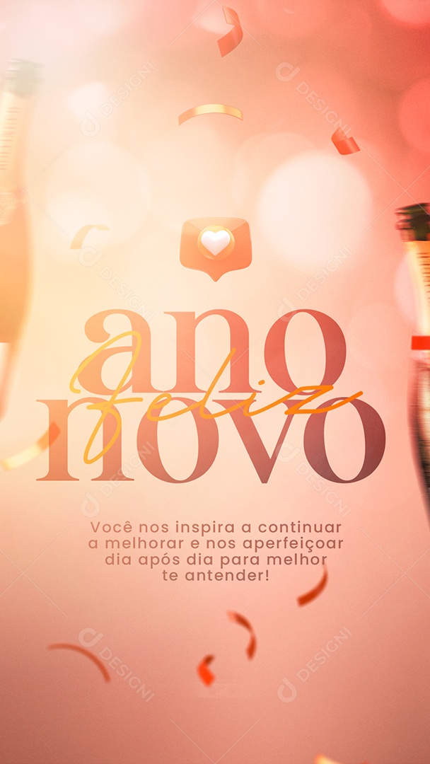 Story Você Nos Inspira a Continuar Feliz Ano Novo Social Media PSD Editável