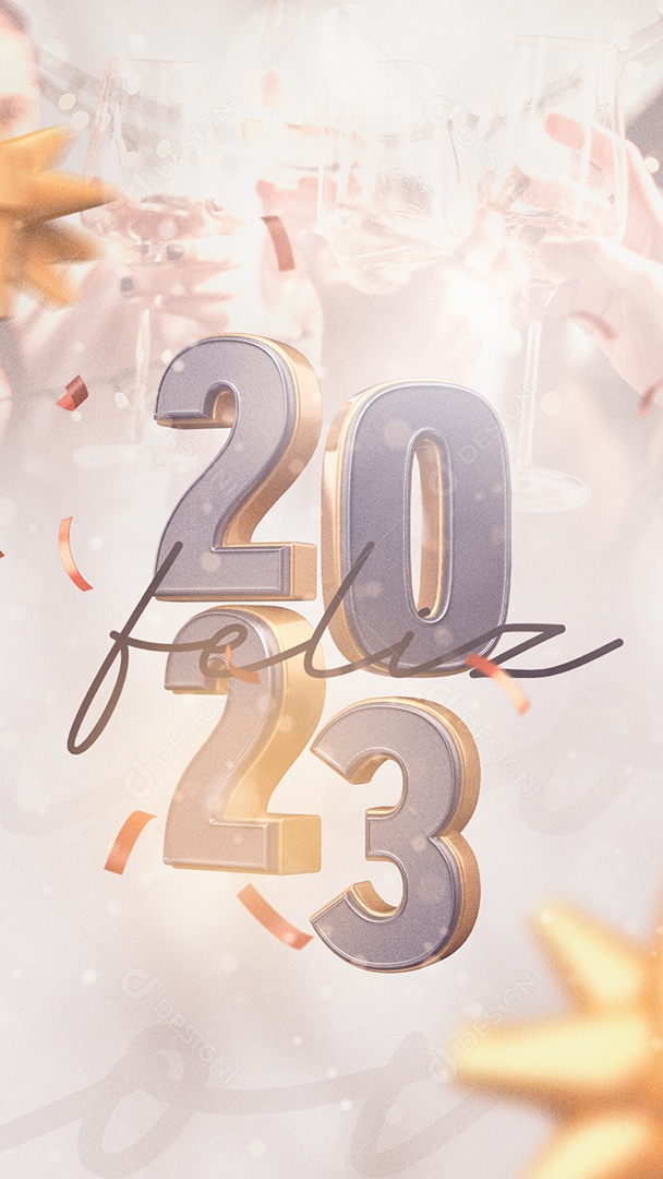 Story Feliz 2023 Ano Novo Social Media PSD Editável