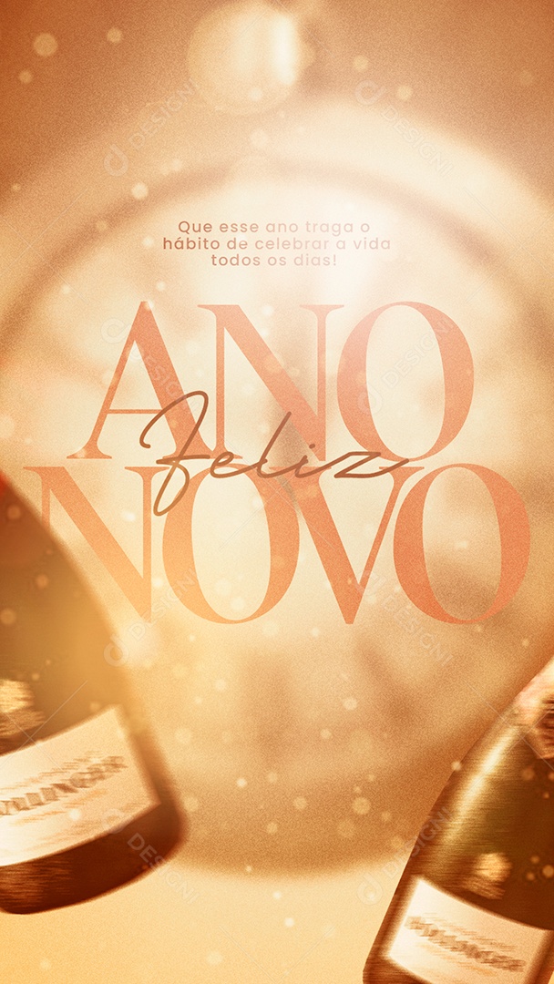 Story Que Esse Ano Traga o Hábito de Celebrar Feliz Ano Novo Social Media PSD Editável
