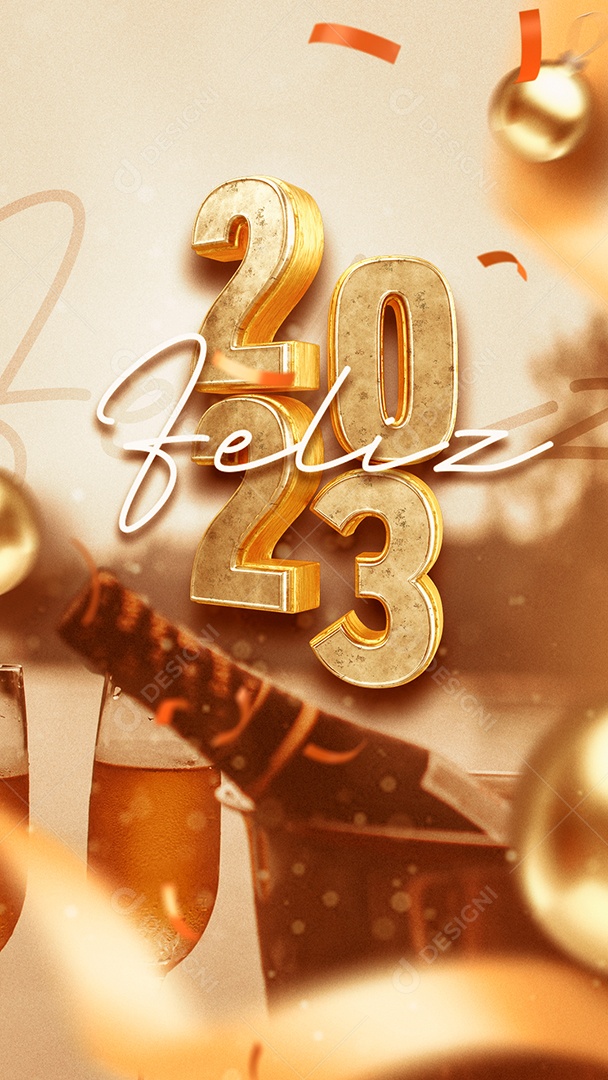 Story Feliz 2023 Ano Novo Social Media PSD Editável