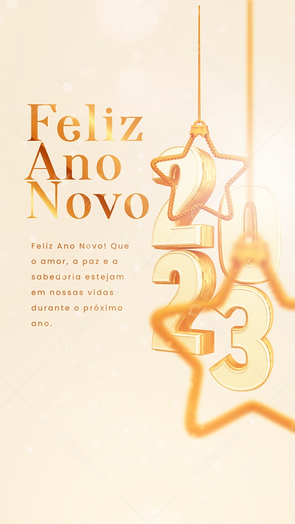 Story Feliz Ano Novo 2023 Social Media PSD Editável