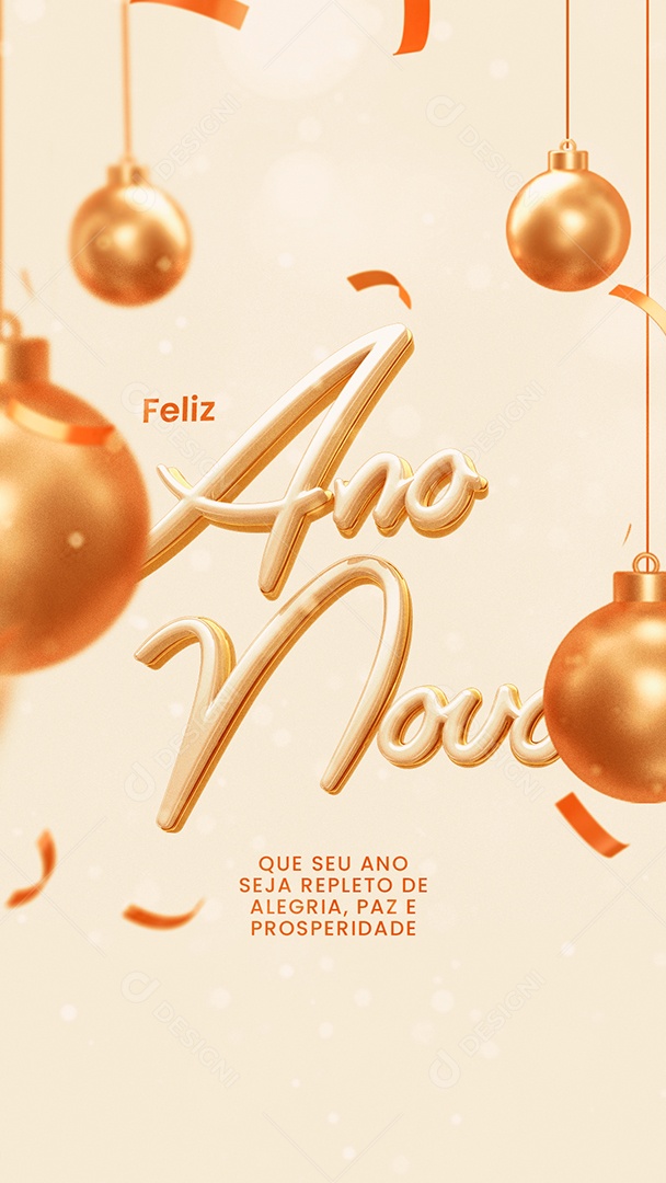 Story Que Seu Ano Seja Repleto de Alegria Feliz Ano Novo Social Media PSD Editável