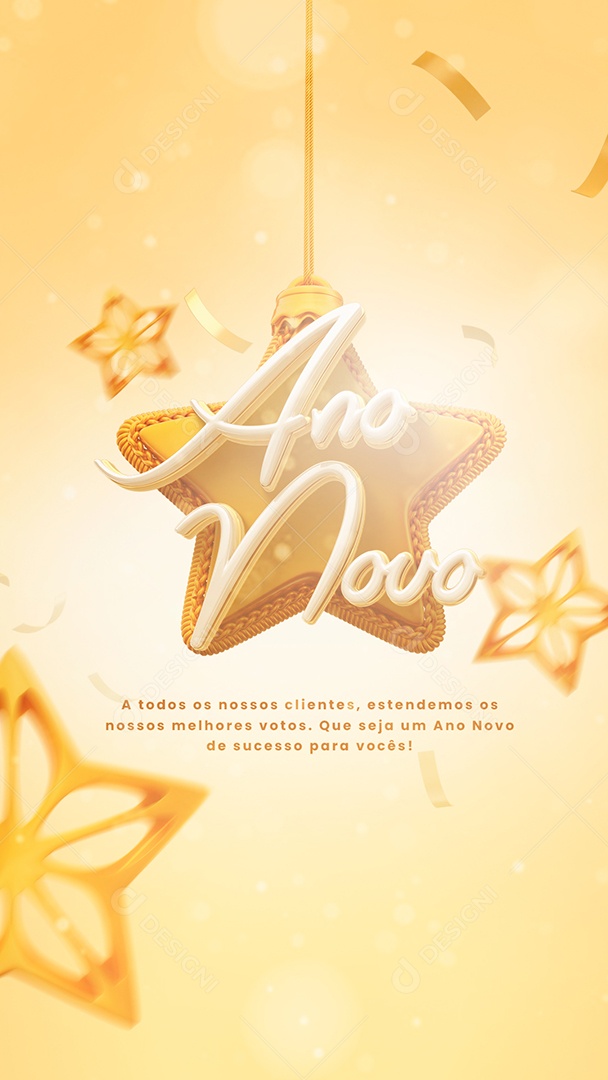 Story A Todos os Nossos Clientes Feliz Ano Novo Social Media PSD Editável