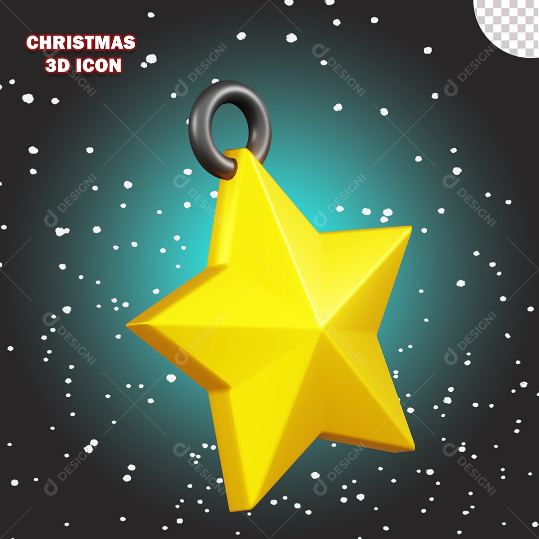 Ícone de Natal Estrela de Natal 3D PSD Para Composição