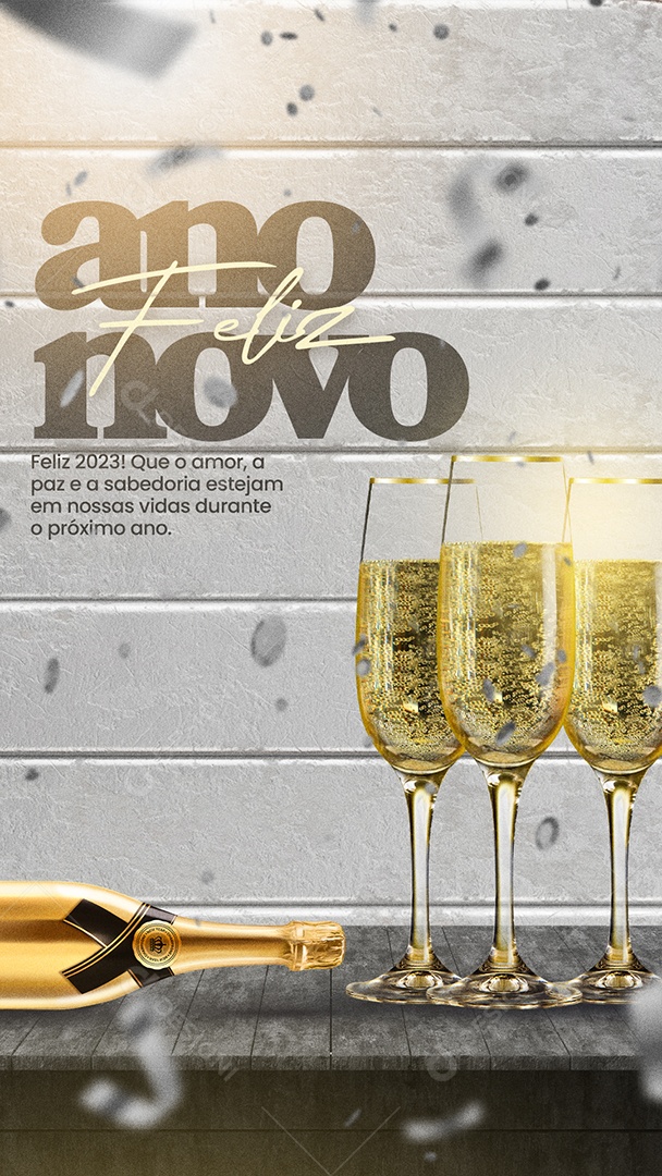 Story Que o Amor a Paz e a Sabedoria Estejam Ano Novo Social Media PSD Editável