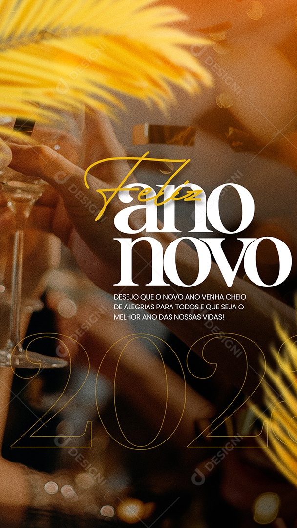 Story Desejo que o Novo Ano Venha Cheio de Alegrias Social Media PSD Editável
