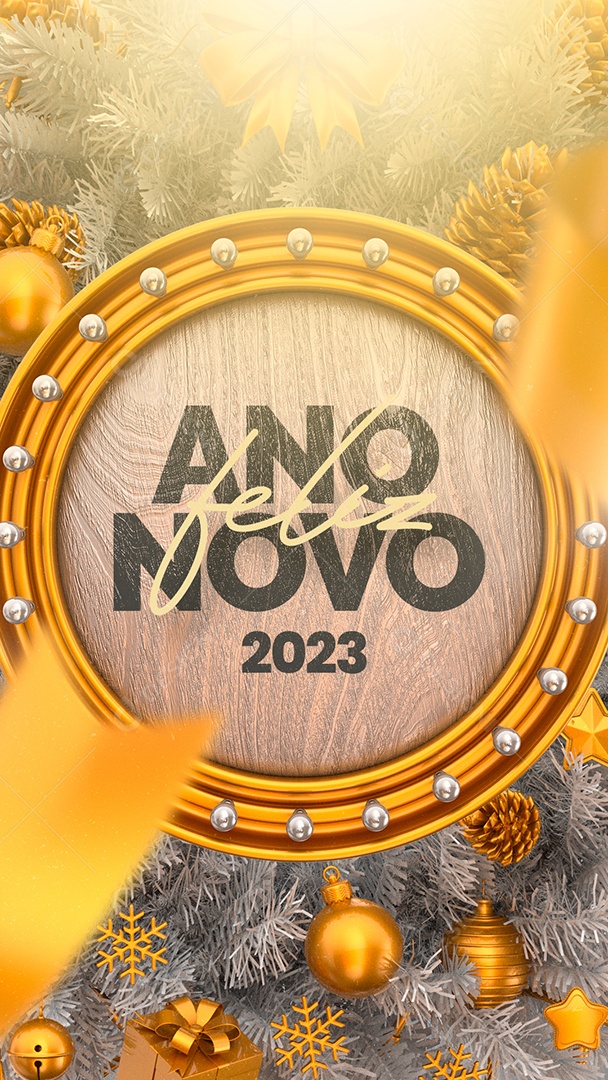 Story Feliz Ano Novo 2023 Social Media PSD Editável