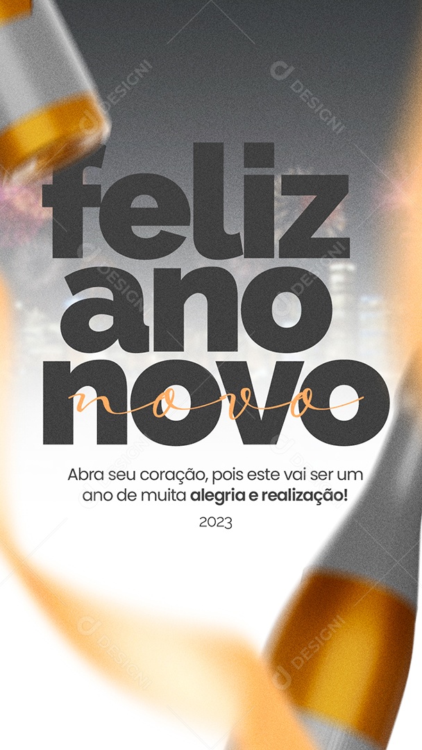 Story Este vai Ser um Ano de Muita Alegria e Realização Feliz Ano Novo Social Media PSD Editável