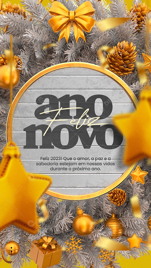 Story Que o Amor a Paz e a Sabedoria Estejam Ano Novo Social Media PSD Editável