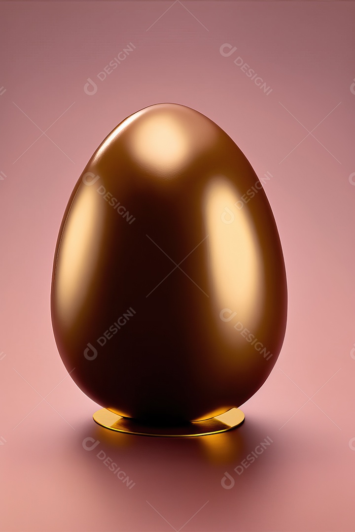 Ovo de chocolate doce marrom isolado em fundo colorido.