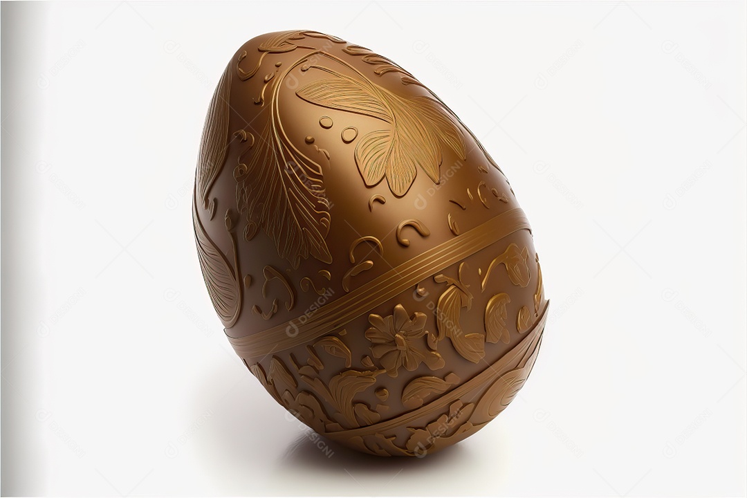 Ovo de chocolate doce marrom isolado em fundo colorido.