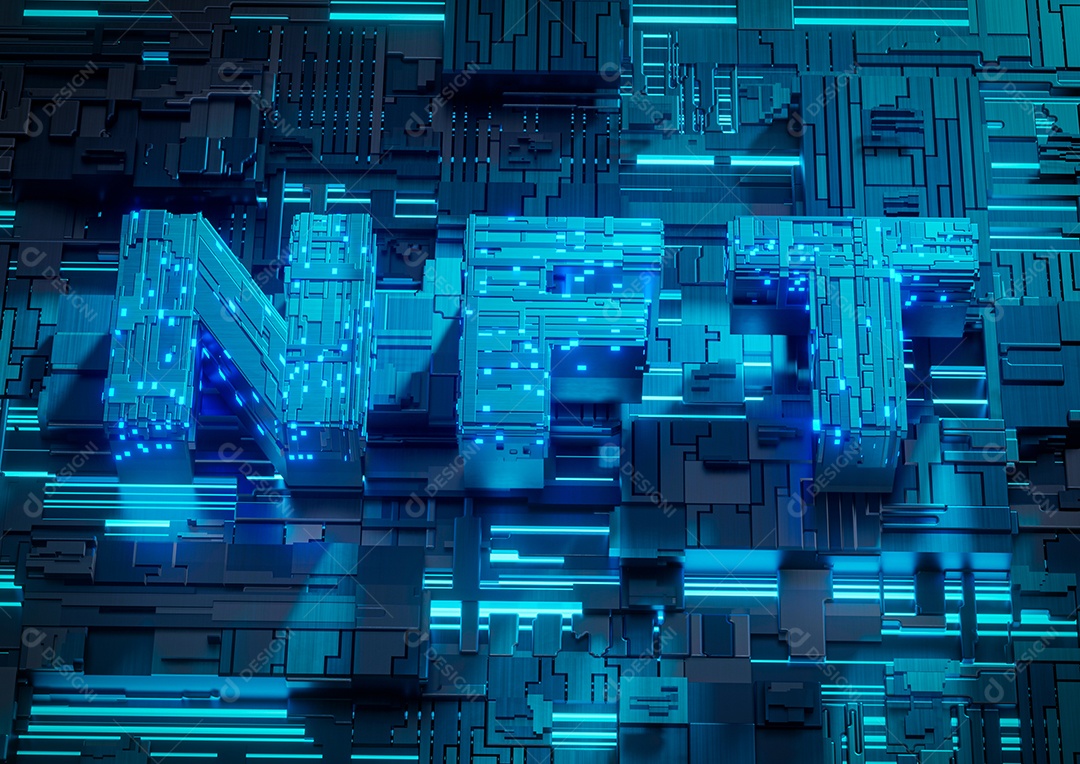 Símbolos NFT não fungíveis na placa-mãe.