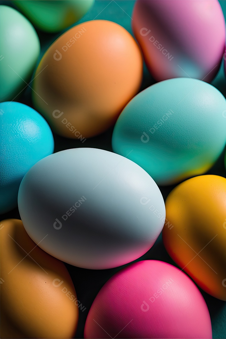 Fundo colorido da coleção de ovos de páscoa, celebração da páscoa.