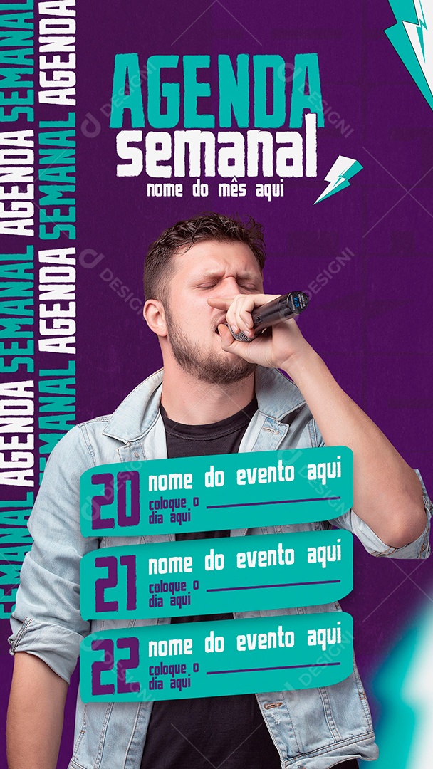 Story Agenda Semanal Flyer Social Media PSD Editável