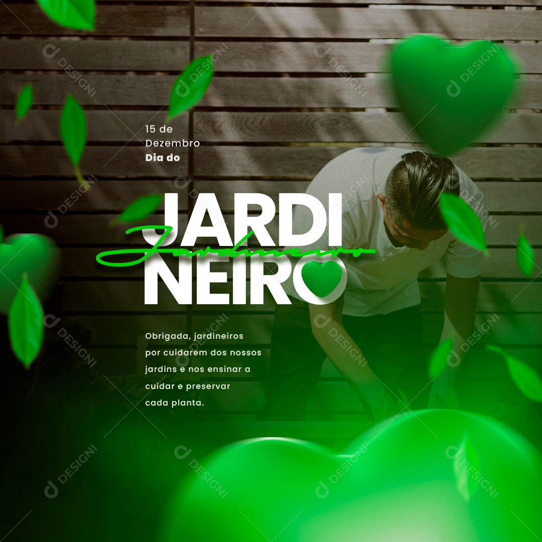 Obrigada Parabéns Dia do Jardineiro Social Media PSD Editável