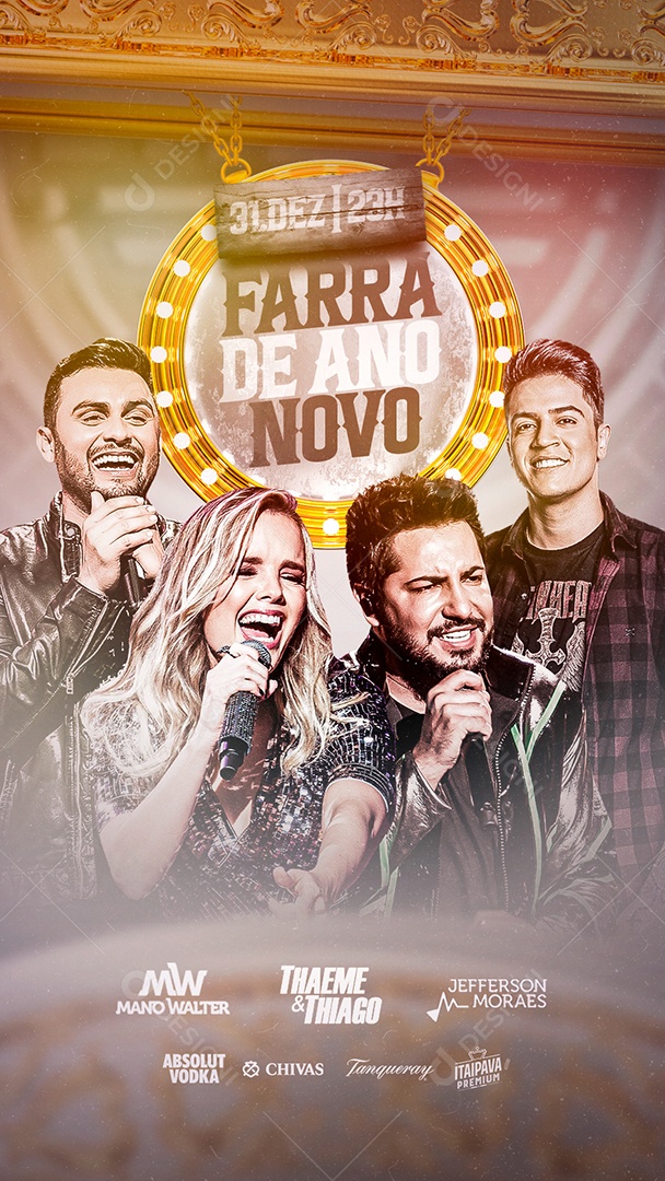 Story Farra de Ano Novo Flyers Social Media PSD Editável