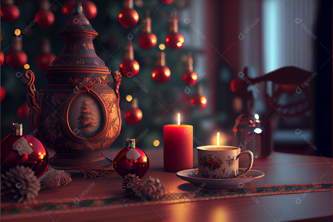 Decore a sala de recepção Feliz Natal e Ano Novo