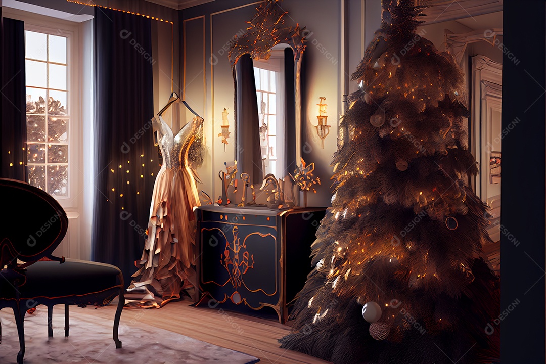 Quarto de vestir para comemorar o ano novo