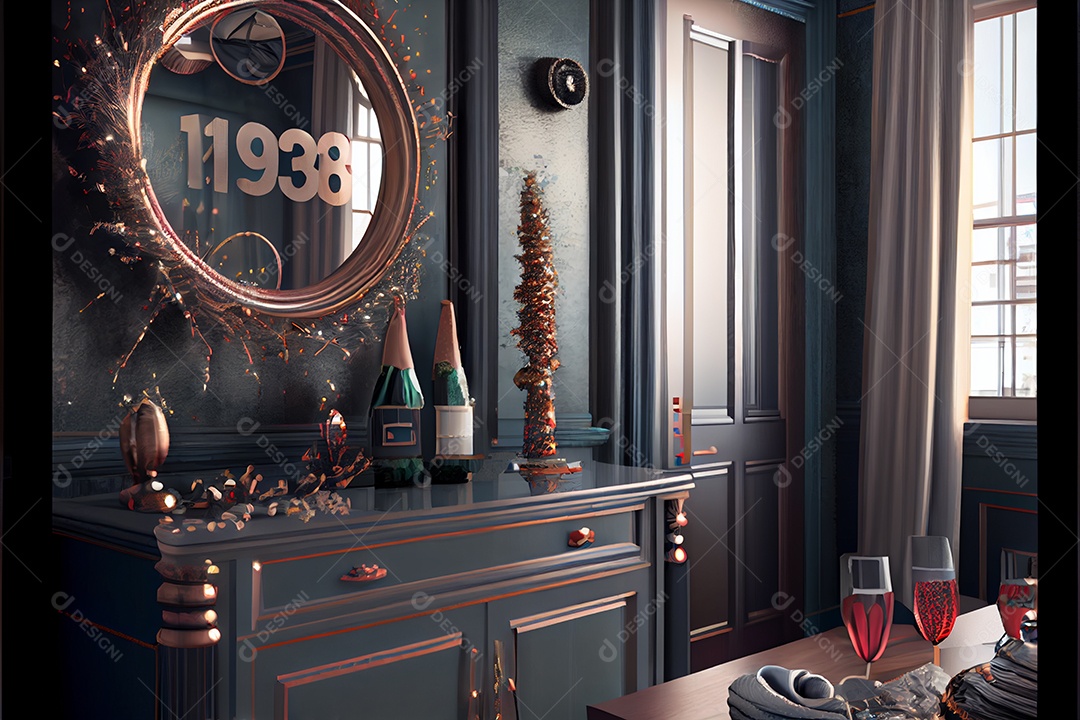 Quarto de vestir para comemorar o ano novo