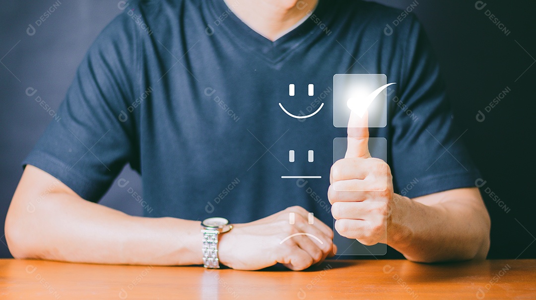 Atendimento ao cliente e conceito de satisfação Empresário