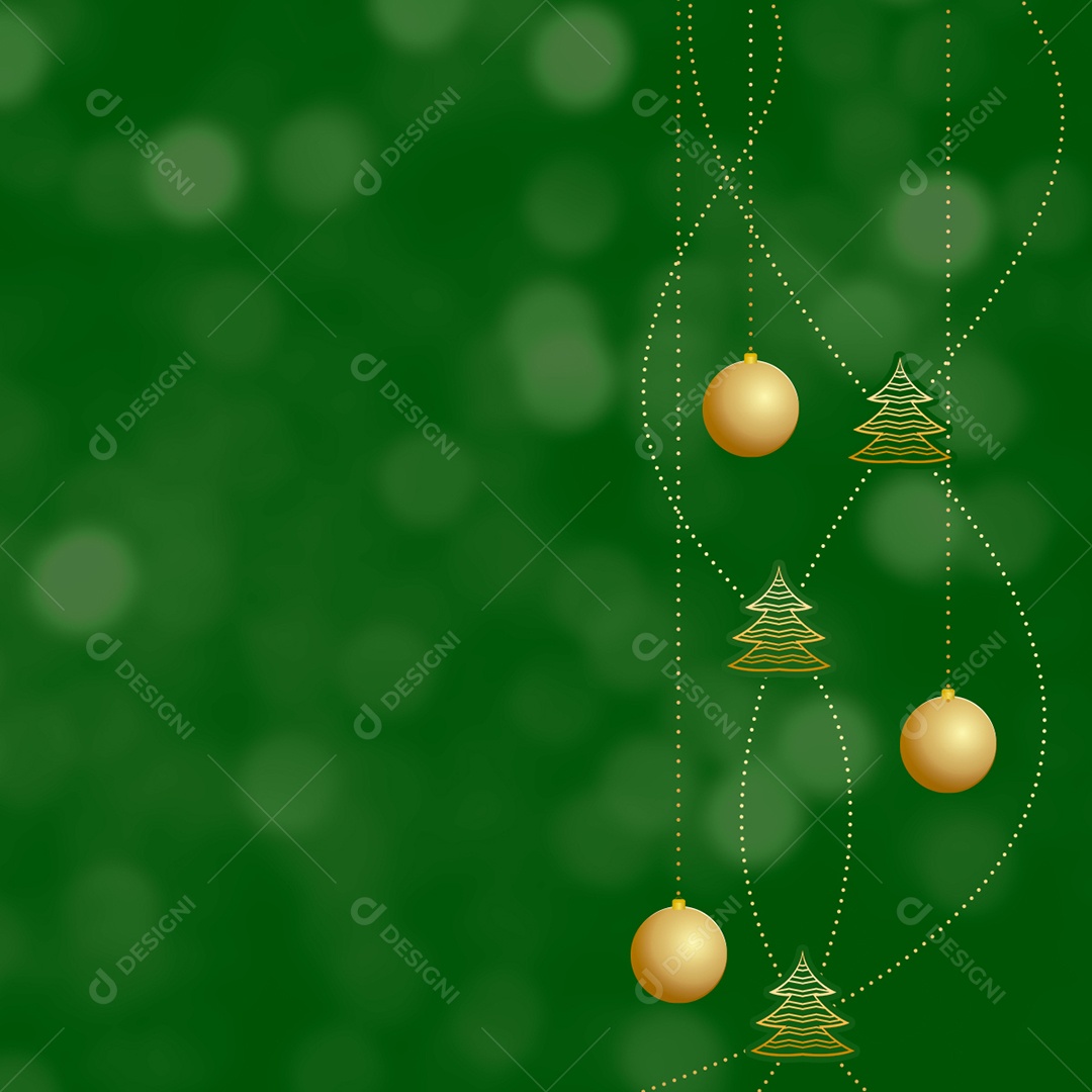 Background de Natal Verde Para Composição PSD