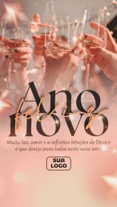 Story Feliz Ano Novo Muita Luz Amor e a Infinitas Benções de Deus é o Que Desejo Para Todos Neste Novo Ano Social Media PSD Editável