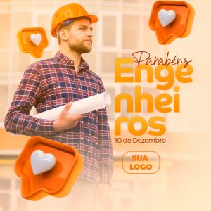 Parabéns Engenheiros 10 de Dezembro Social Media PSD Editável