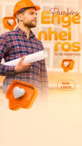 Story Parabéns Engenheiros 10 de Dezembro Social Media PSD Editável