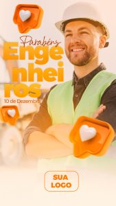 Story Parabéns Engenheiros 10 de Dezembro Social Media PSD Editável