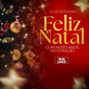 Story Feliz Natal Com Muito Amor no Coração Social Media PSD Editável