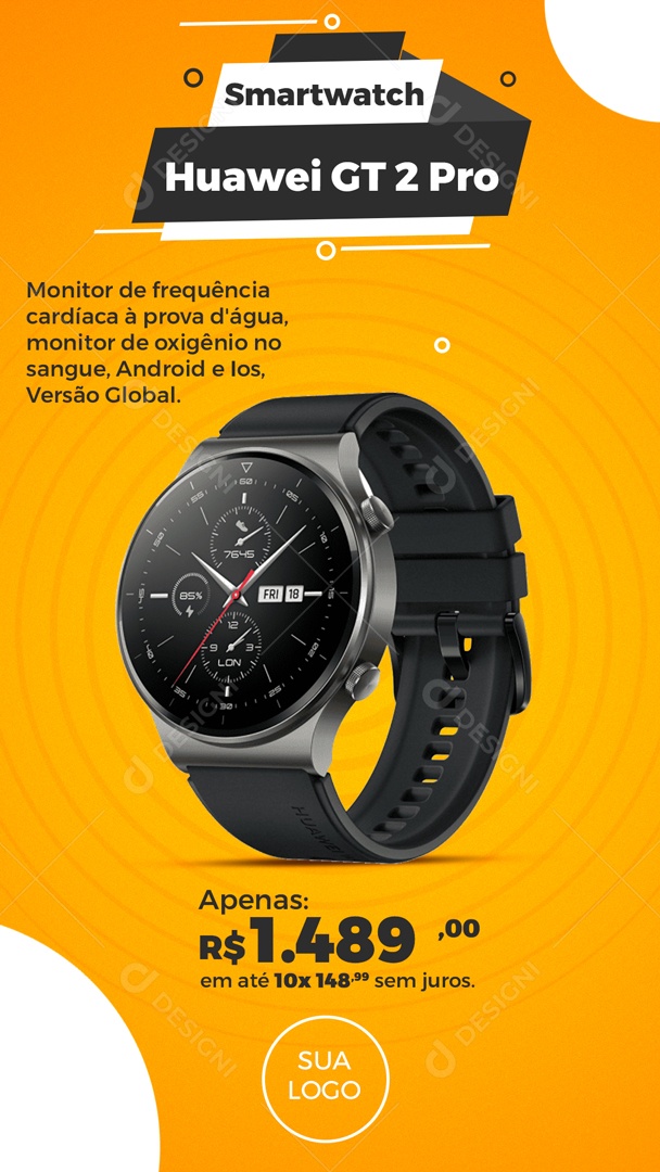 Story Smartwatch Huawei Gt 2 Pro Venha Conferir Social Media PSD Editável