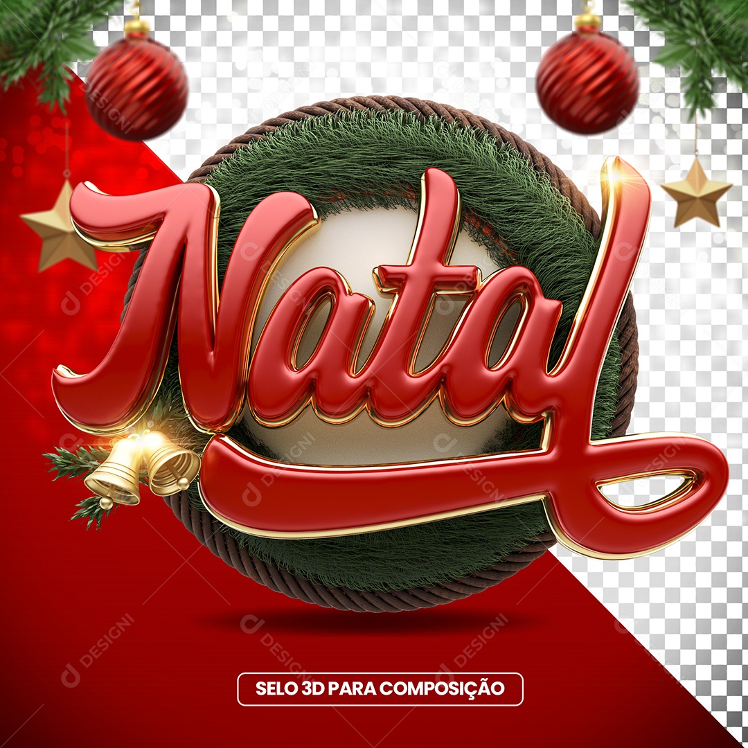 Selo 3D Para Composição Natal PSD