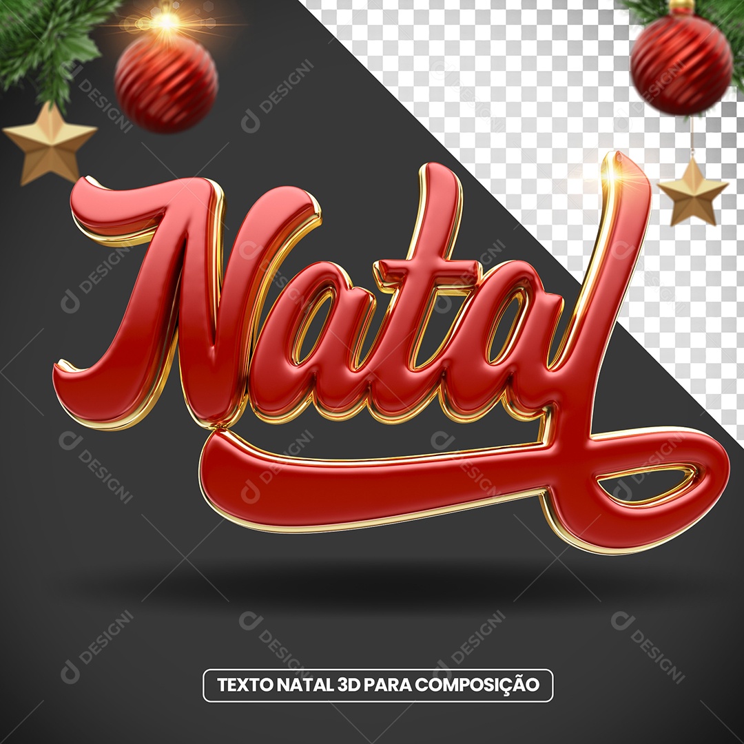 Texto 3D Natal Para Composição PSD