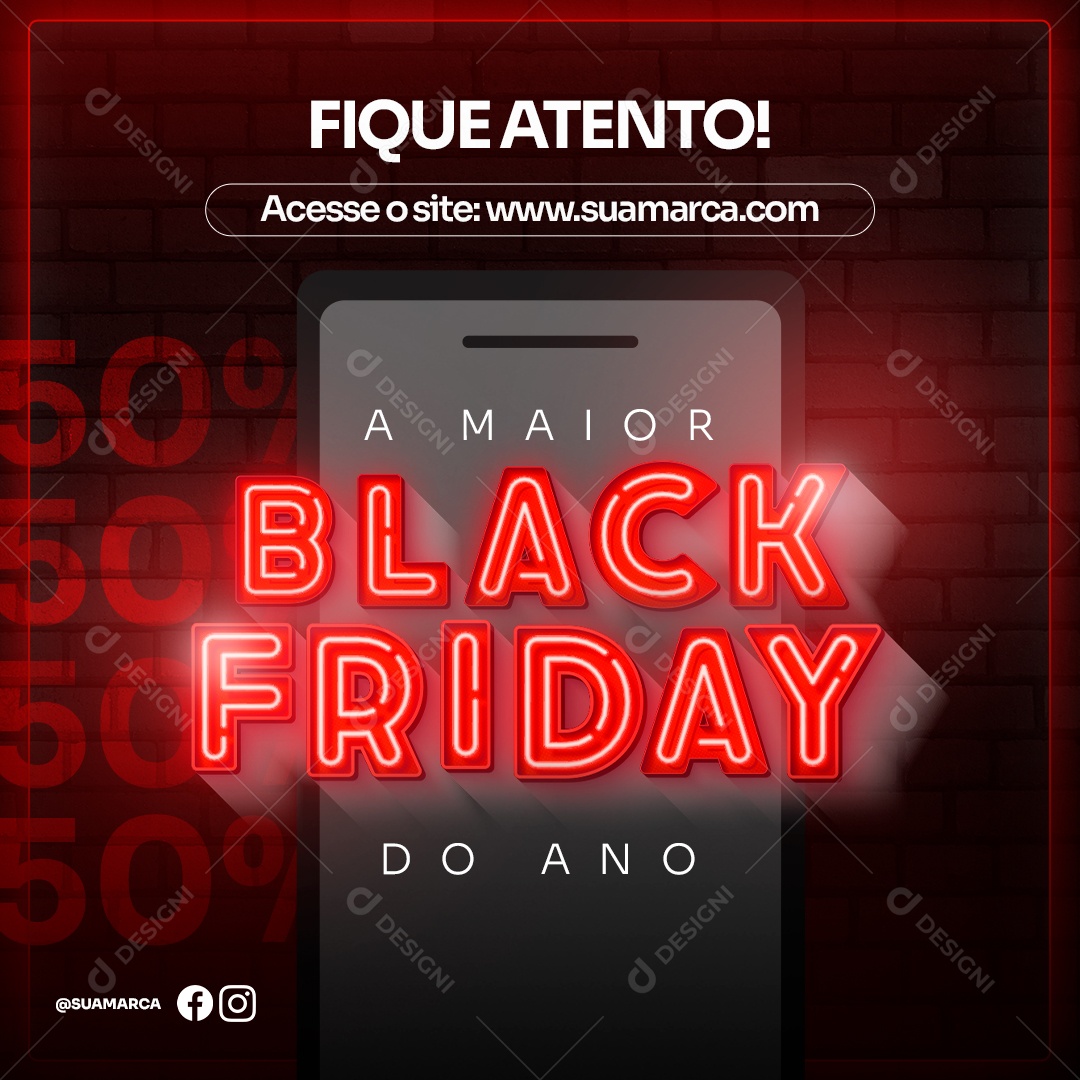 A Maior Black Friday do Ano Social Media PSD Editável