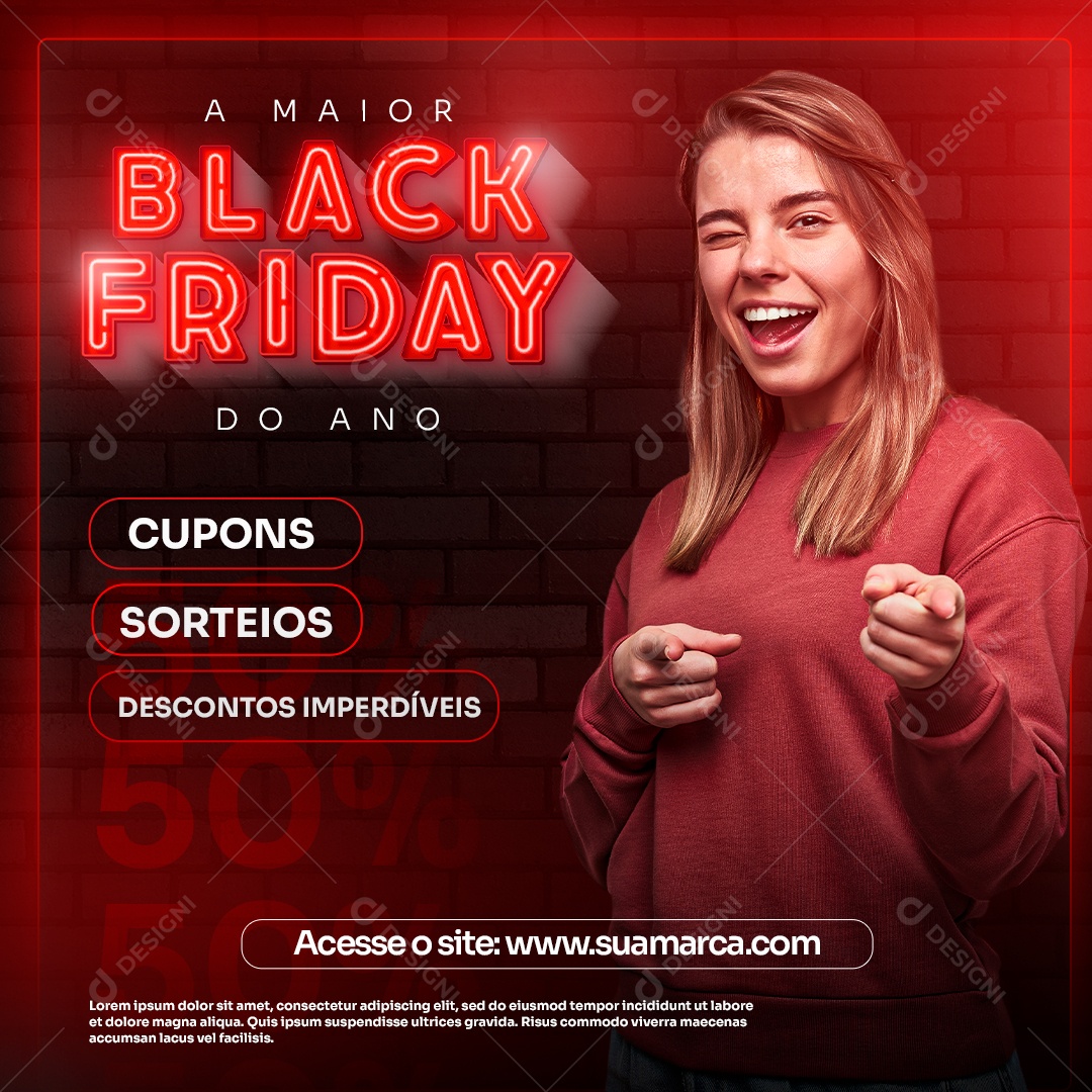 A Maior Black Friday do Ano Social Media PSD Editável