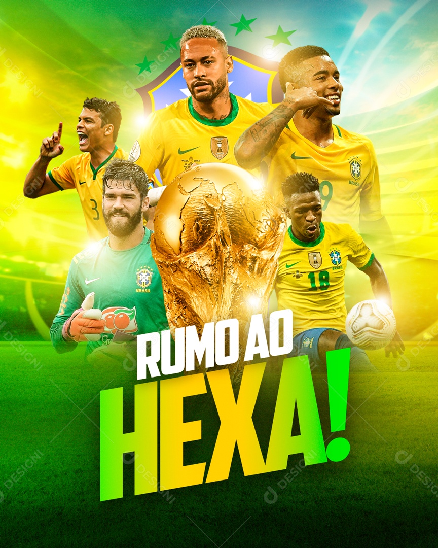 Copa do Mundo Rumo ao Hexa Social Media PSD Editável