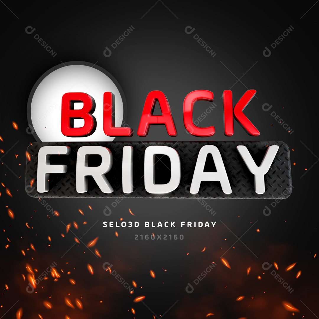 Selo 3D Para Composição Black Friday PSD