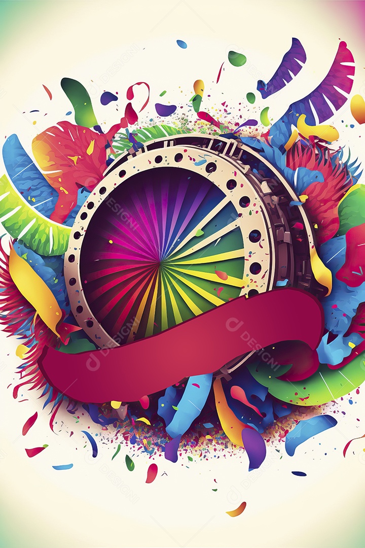 Banner de celebração para festa de carnaval, festa junina, festa de Parintins. Modelo de convite e cartaz.