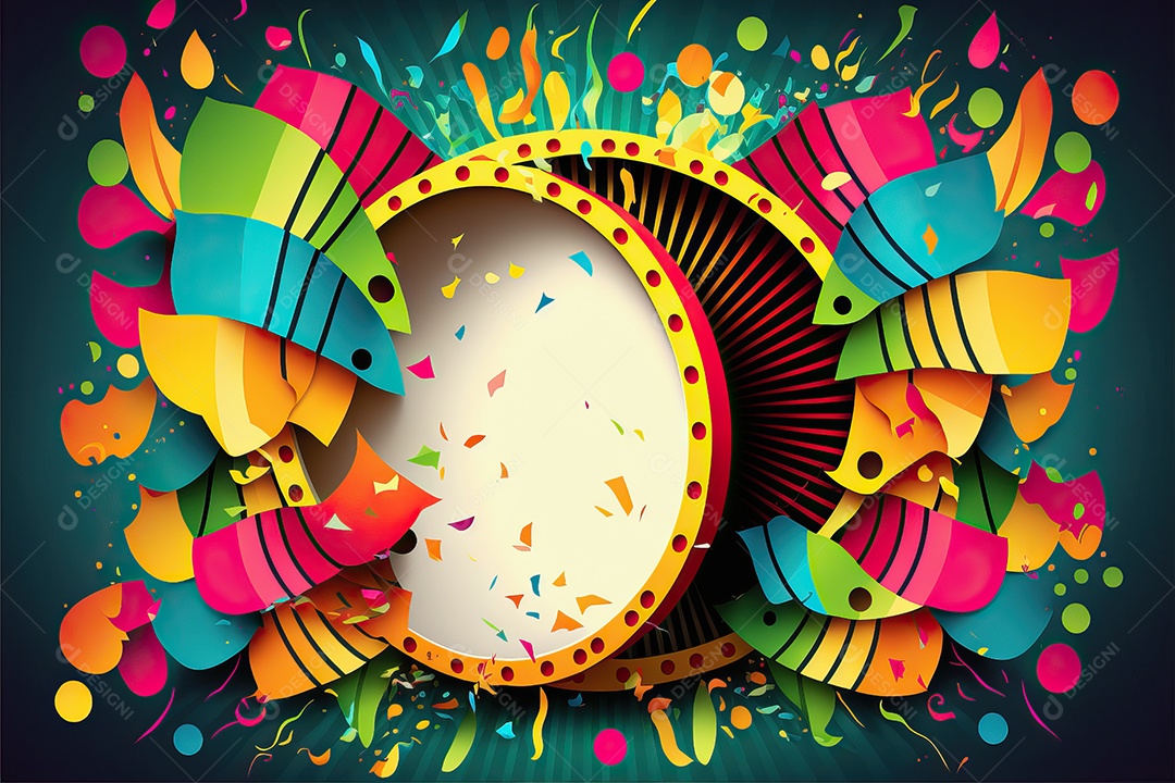 Banner de celebração para festa de carnaval, festa junina, festa de Parintins. Modelo de convite e cartaz.