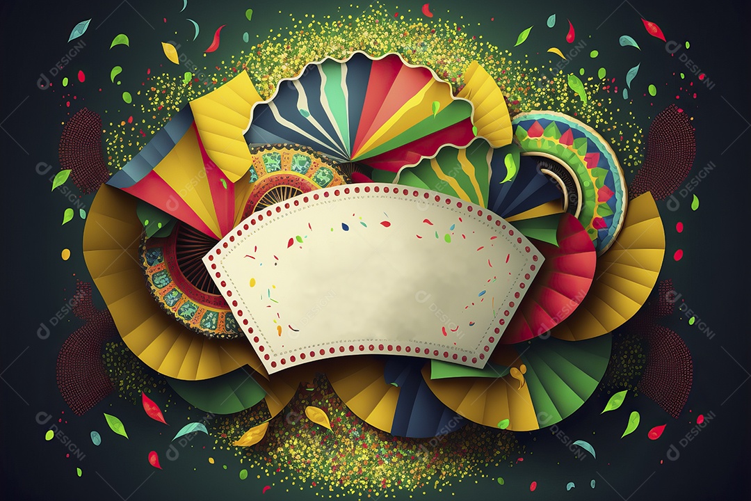 Banner de celebração para festa de carnaval, festa junina, festa de Parintins. Modelo de convite e cartaz.