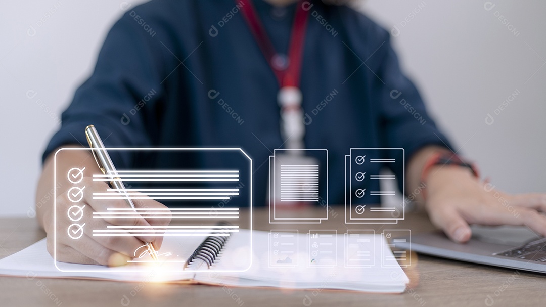 Assinatura eletrônica e conceito de escritório sem papel