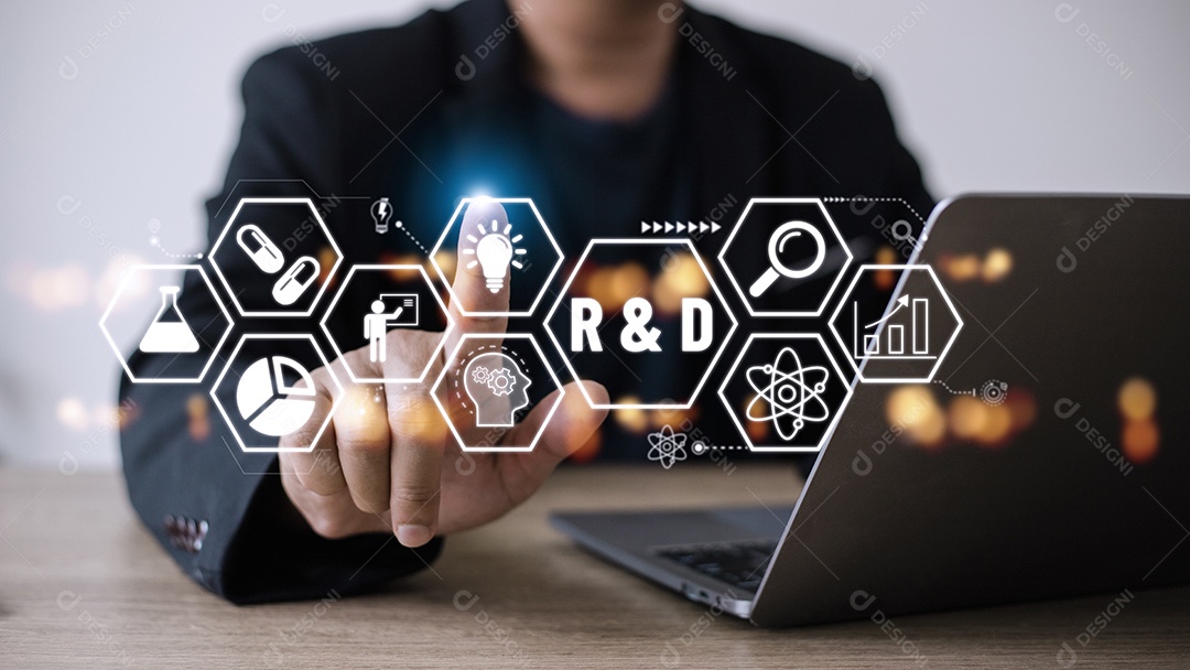 Empresário tocou no sinal de rede de negócios de rede ícone