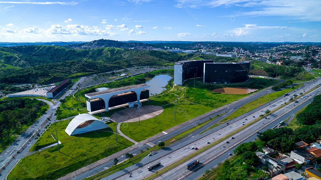 Vista aérea da Praça da Liberdade em Belo Horizonte, Minas Gerais, Brasil.