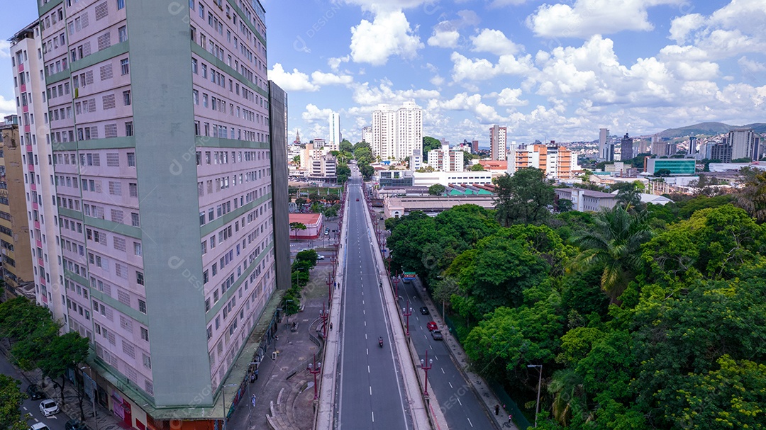 Vista aérea da região central de Belo Horizonte, Minas Gerais, Brasil. edifícios comerciais