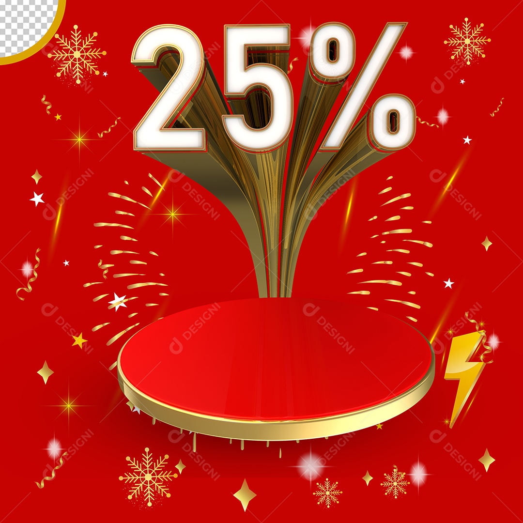 Elemento 3D Para Composição Podium 25% de Desconto PSD