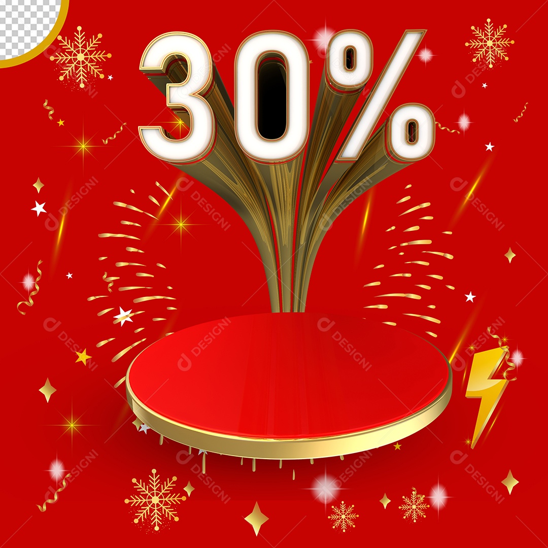 Elemento 3D Para Composição Podium 30% de Desconto PSD