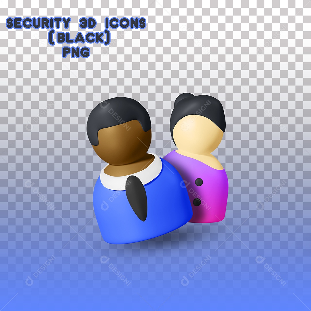 Usuários de Ícones 3D de Segurança PSD