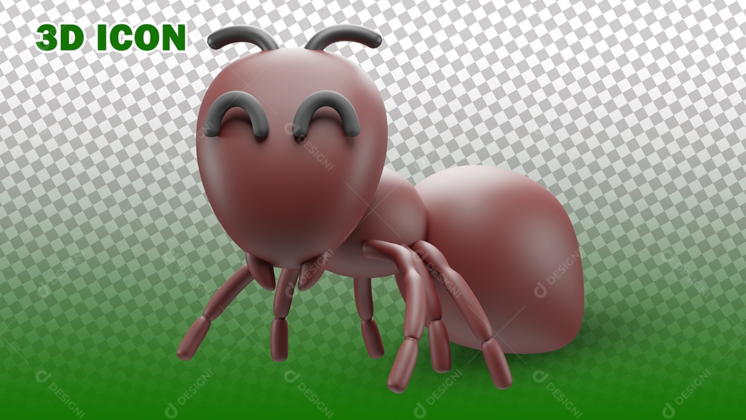 Ilustração de Formiga 3D Para Composição PSD